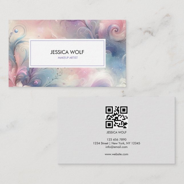 Luxury Elegant Modern Art Watercolor Business Card (Front/Back)