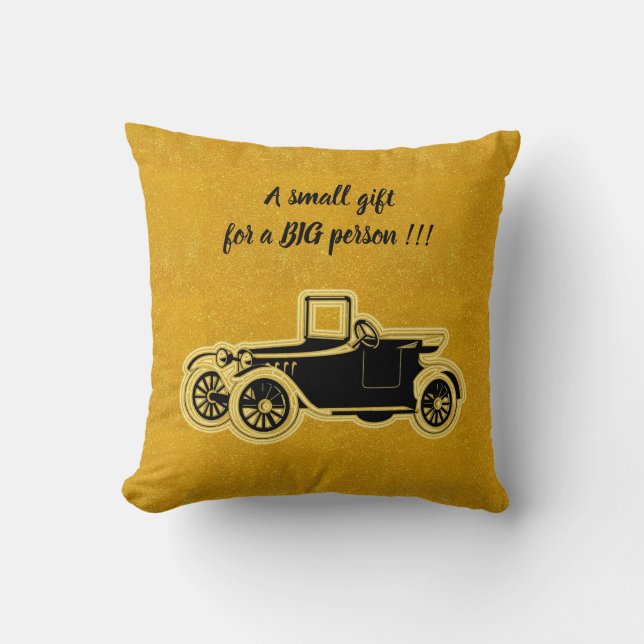 Luxury Elegant Modern Black Gold Car Cushion (Front)