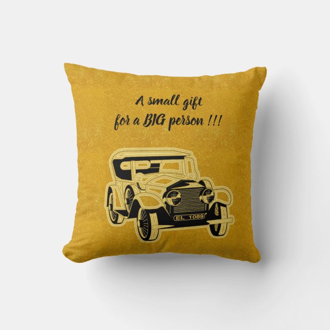 Luxury Elegant Modern Black Gold Car Cushion (Front)