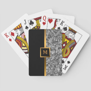 Luxury Elegant Modern Black Gold Marble Playing Cards