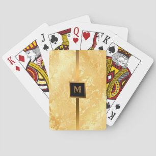 Luxury Elegant Modern Black Gold Marble Playing Cards