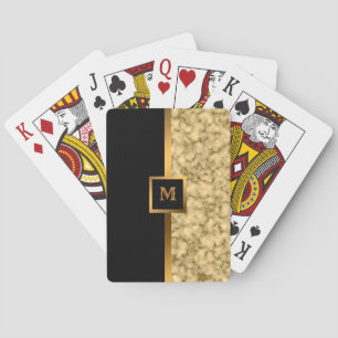 Luxury Elegant Modern Black Gold Marble Playing Cards