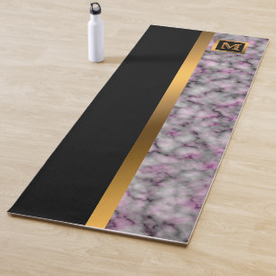 Luxury Elegant Modern Black Gold Marble Yoga Mat