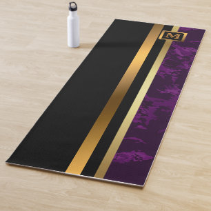 Luxury Elegant Modern Black Gold Marble Yoga Mat