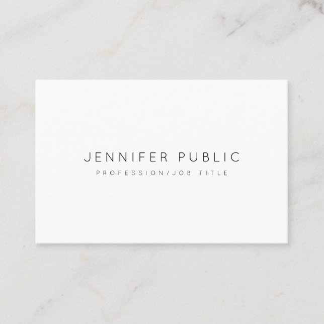Luxury Elegant Modern Professional Sleek Plain Business Card (Front)