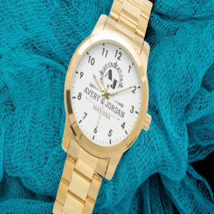 Luxury Elegant Monogram with Initials white Watch