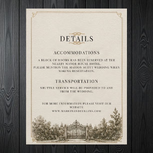 Luxury Elegant Old Money Wedding Details Card