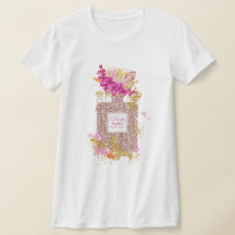Luxury Elegant Pink Glitter Perfume T-Shirt