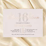 Luxury Elegant Pink Sweet 16<br><div class="desc">Celebrate in style with this luxurious and elegant Sweet 16 invitation. At the top, the heading "Sweet Sixteen" is written in a graceful script, elegantly overlaying the number 16 in a tall, sophisticated serif font. This design exudes a sense of opulence and refinement, perfect for marking such a special milestone....</div>