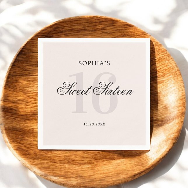 Luxury Elegant Pink Sweet 16 Napkins (Creator Uploaded)