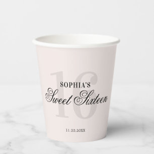 Luxury Elegant Pink Sweet 16 Paper Cups