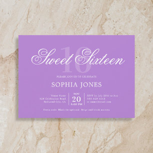 Luxury Elegant Purple Sweet 16 Invitation