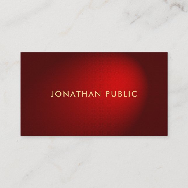 Luxury Elegant Red Damask Premium Pearl Finish Business Card (Front)