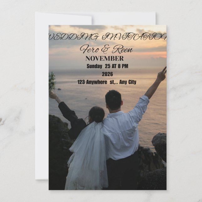Luxury Elegant Wedding Invitation – Classic Romant (Front)