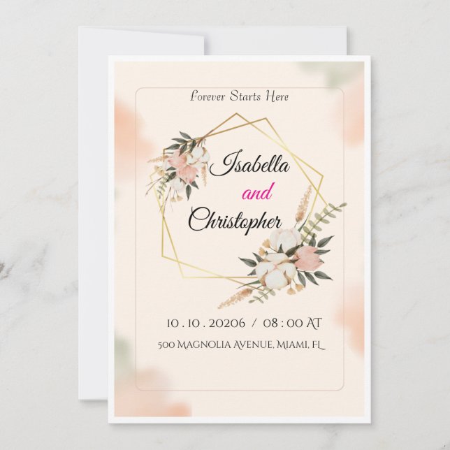 Luxury Elegant Wedding Invitation Template | Edita (Front)