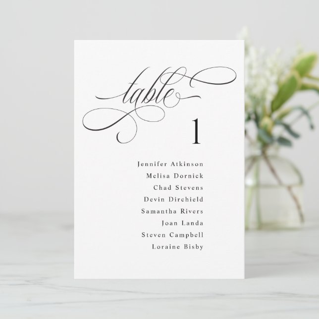 Luxury Elegant Wedding Seating Chart Sign Cards (Standing Front)