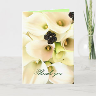 Luxury Elegant White Calla Bouquet Thank you card
