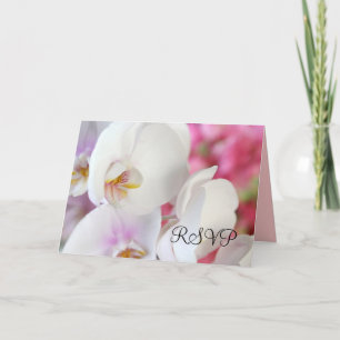 Luxury Elegant White Orchid RSVP card