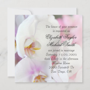 Luxury Elegant White Orchid Wedding Invite