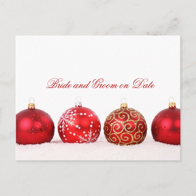 Luxury Elegant Winter Holiday Save date card (Front)