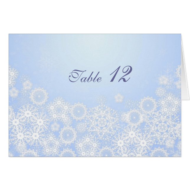Luxury Elegant Winter Snowflakes Table card (Front Horizontal)