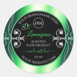 Luxury Emerald Green Black Product Label with Logo