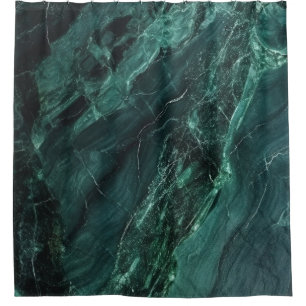 Luxury Emerald Green Quartzite Malachite Marble Shower Curtain