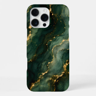 Luxury Emerald Marble with Gold Veins iPhone 16 Pro Max Case