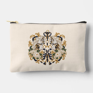 Luxury Equestrian Horse Navy Gold & Ivory Accessory Pouch