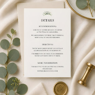 Luxury Eucalyptus Greenery Wedding Details  Enclosure Card