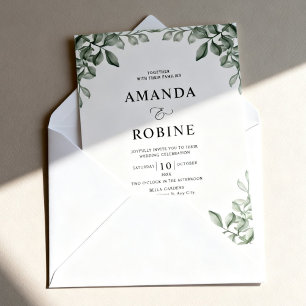 Luxury Eucalyptus Greenery Wedding Invitation