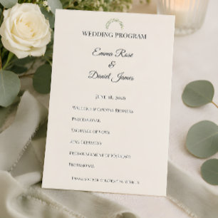 Luxury Eucalyptus Greenery Wedding Programme