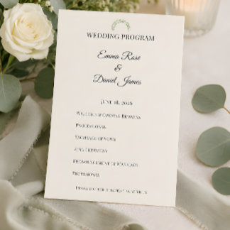 Luxury Eucalyptus Greenery Wedding Programme