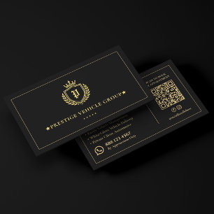 Luxury Executive Auto Concierge Crest Black  Business Card