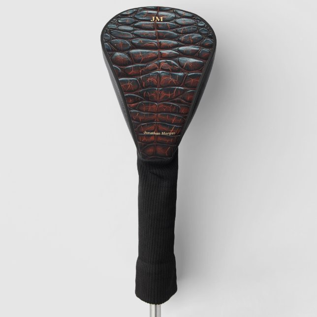 Luxury Executive Monogram Premium Leather  Golf Head Cover (Front)