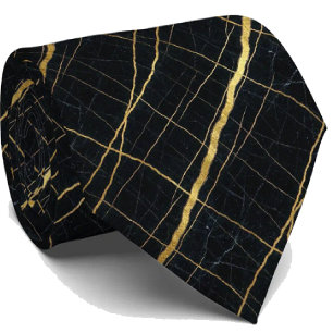 Luxury Executive Tie   Black & Gold Marble