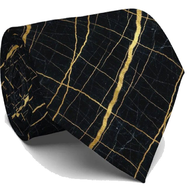 Luxury Executive Tie | Black & Gold Marble (Creator Uploaded)