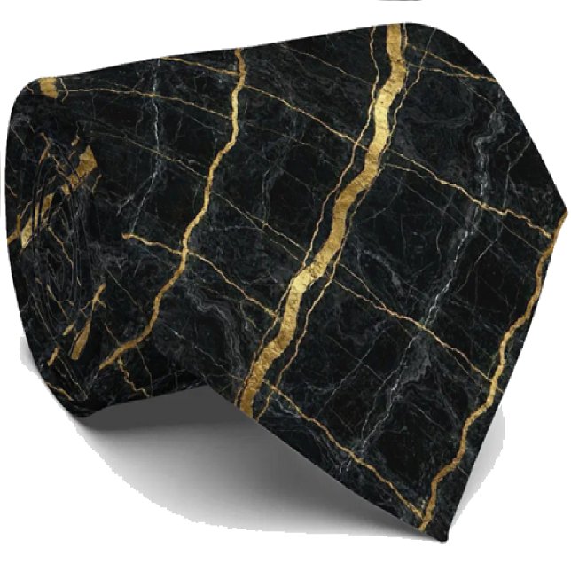 Luxury Executive Tie | Black & Gold Marble (Creator Uploaded)