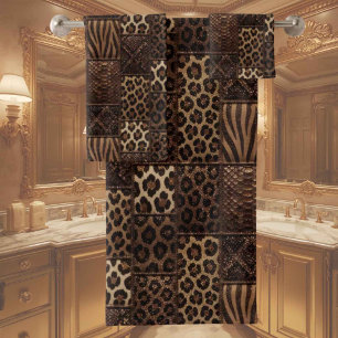 Luxury Exotic Towel Set Cosy Animal Print