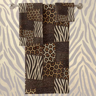 Luxury Exotic Towel Set Cosy Animal Print