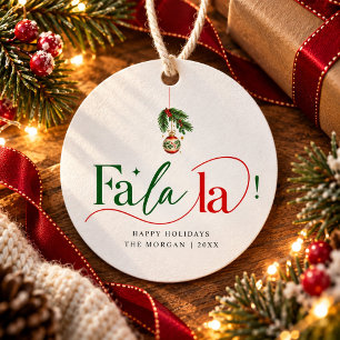 Luxury Fa La La Red green Script Christmas Favour Tags