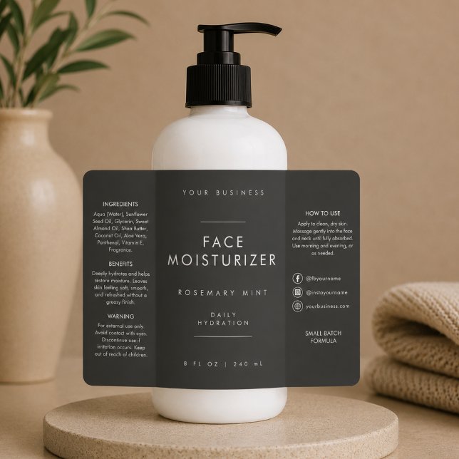 Luxury Face Moisturizer 8oz Bottle Label (Creator Uploaded)