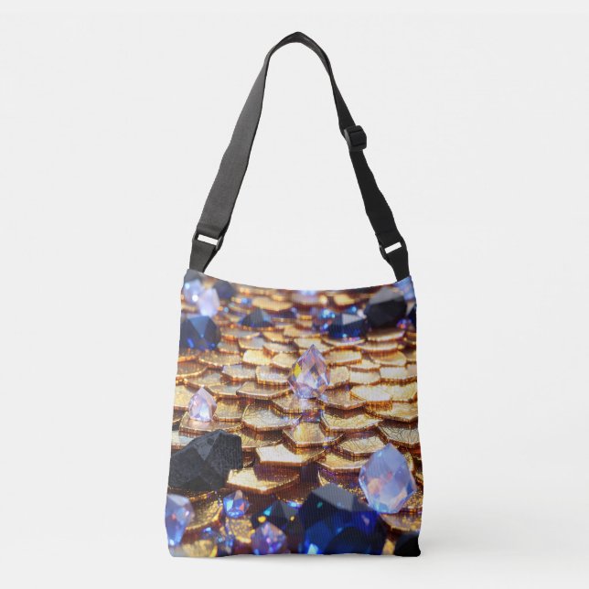 Luxury Fantasy Gemstone Abstract  Crossbody Bag (Front)