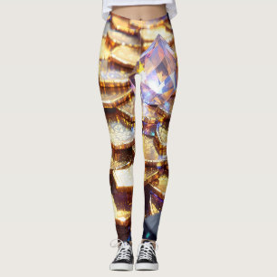 Luxury Fantasy Gemstone Abstract Leggings