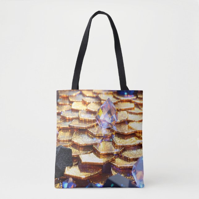 Luxury Fantasy Gemstone Abstract  Tote Bag (Front)