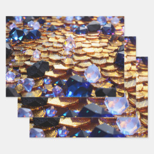 Luxury Fantasy Gemstone Abstract Wrapping Paper Sheet