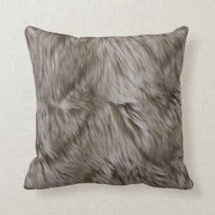 Luxury Faux Fur Print Beige Tan  Mink Animal Hair  Cushion