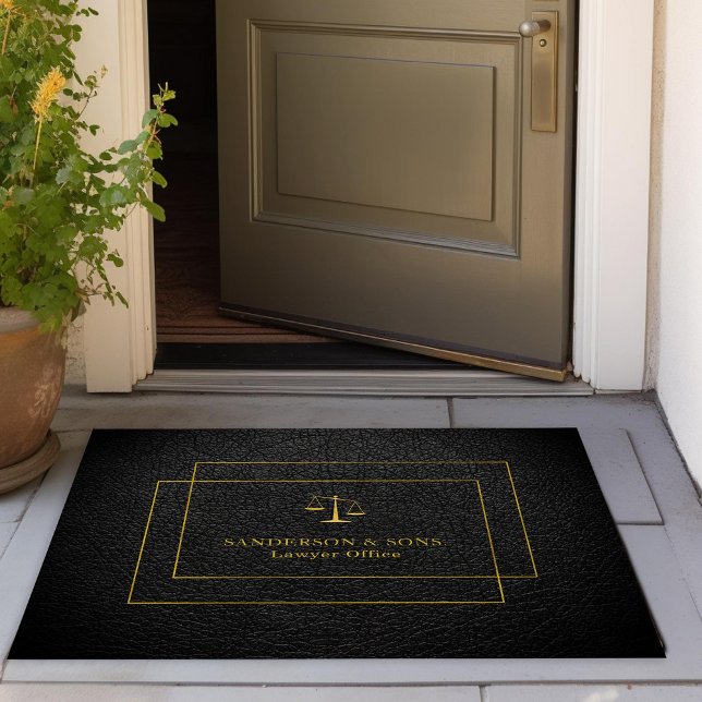Luxury faux gold black elegant lawyer legal office doormat (Creator Uploaded)