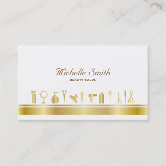 Luxury Faux Gold Cosmetics Beauty Salon Business Card