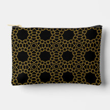 Luxury Faux Gold Geometric Pattern Black Print Cut